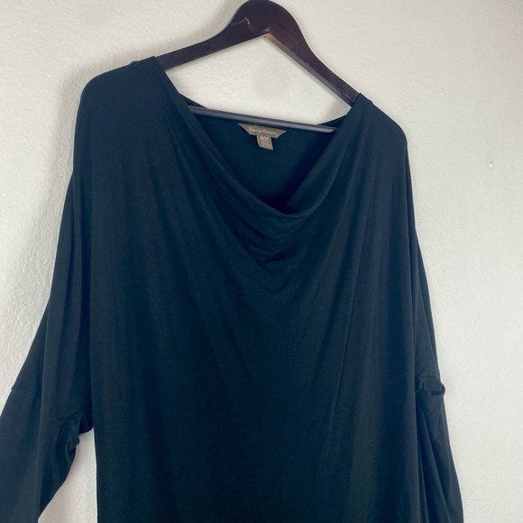 TOMMY BAHAMA Black Soft Jersey Cowl Draped Neckline Dress Medium - Picture 3 of 11